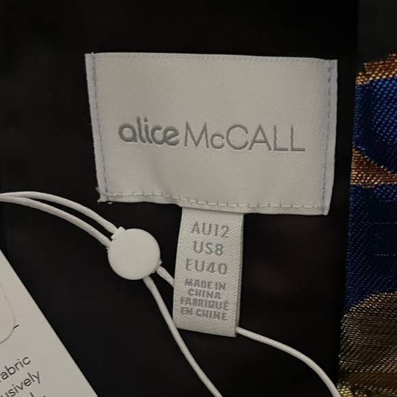 NWT ALICE MCCALL Night Light Metallic Floral Long Sleeve Mini Dress US 8 AU 12 - Picture 14 of 15